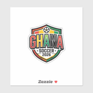 Ghana Fußball 2026 Fußball Fett Landestypografie R Aufkleber