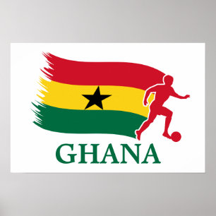 Ghana-Fußball-Flagge Poster
