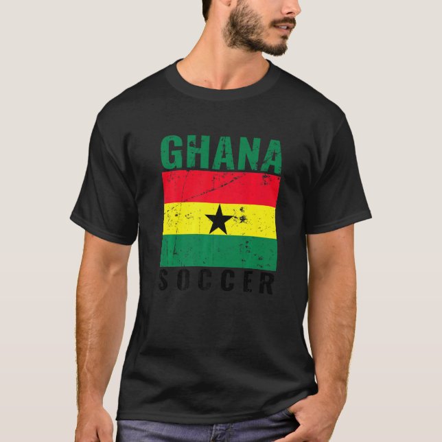 Ghana Ghana Ghanaian Flag Design gestört Ghana Soc T-Shirt (Vorderseite)