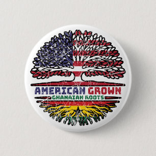 Ghana Ghanaian US-Amerikanisch USA United Staaten  Button