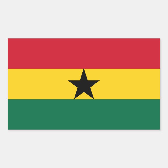 Ghana/Ghanaische Flagge Rechteckiger Aufkleber (Vorderseite)