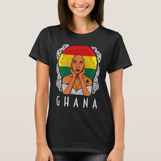 Ghana Girl Ghanaian Flag Merchandise T-Shirt (Vorderseite)