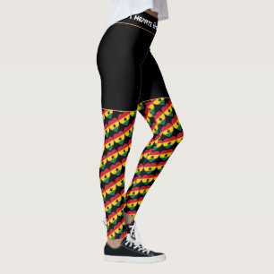 Ghana Hearts & Ghanian Flag / Trendy Retro mode Leggings