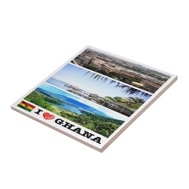 GHANA I Liebe, Mosaik, Afrika, Fliese (Seite)