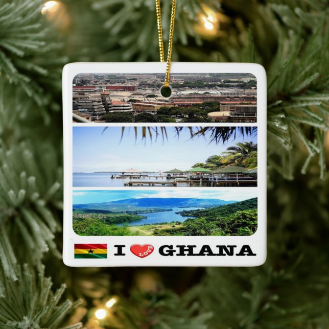 GHANA I Liebe, Mosaik, Afrika, Keramikornament (Baum)