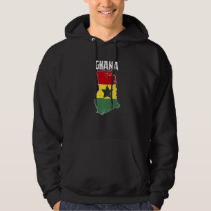 Ghana Karte Afrikanisches Land Ghanaische Flagge Hoodie