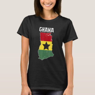 Ghana Karte Afrikanisches Land Ghanaische Flagge T-Shirt
