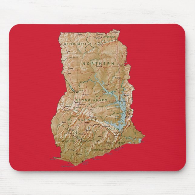 Ghana-Karte Mousepad (Vorne)