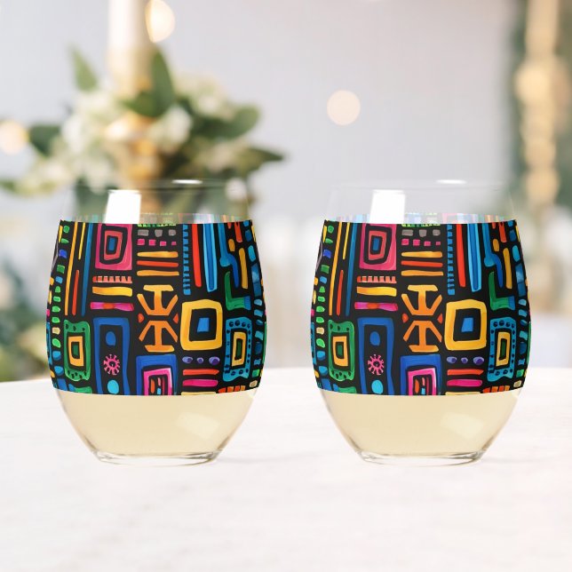 Ghana Kente Weinglas Ohne Stiel (Insitu (Hochzeit))
