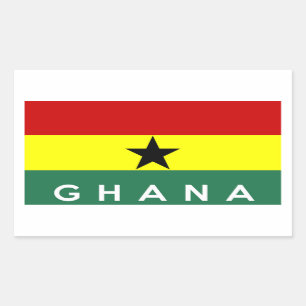 Ghana-Landesflaggetextname Rechteckiger Aufkleber