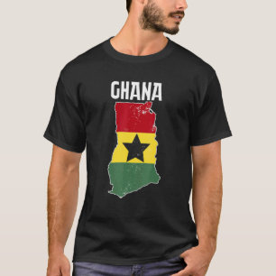 Ghana Map African Country Ghanaian Flag T-Shirt