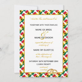 GHANA MAP mit elegantem Skript-Hochzeit in Ghanais Einladung