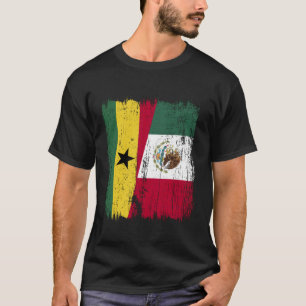 Ghana Mexiko Halbflagge Ghanesisches Mexikanisches T-Shirt