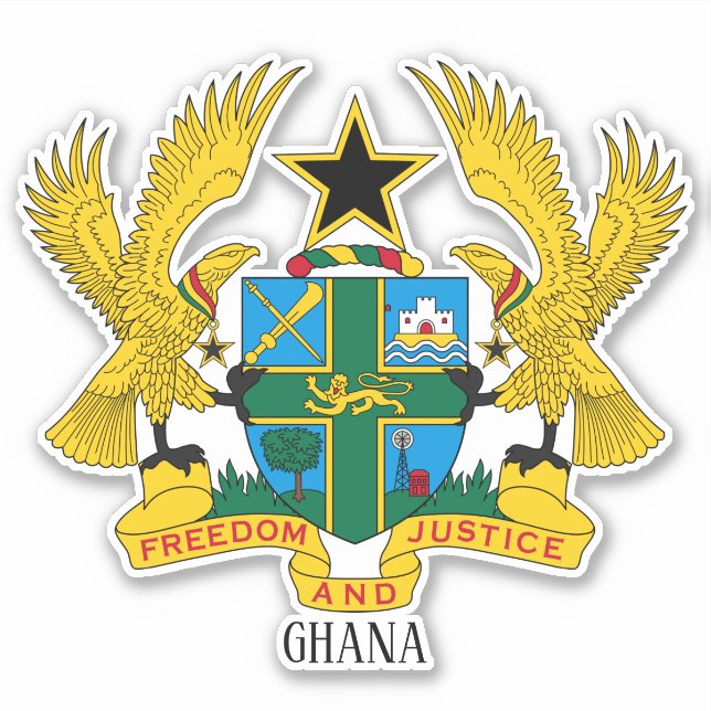Ghana National Coat of Arms Patriotic Aufkleber (Vorderseite)
