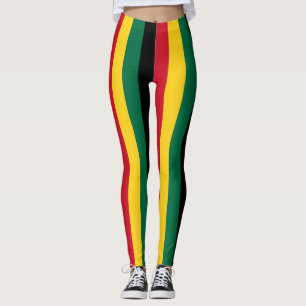 Ghana National Flag Colors Vertikal gestreift Leggings