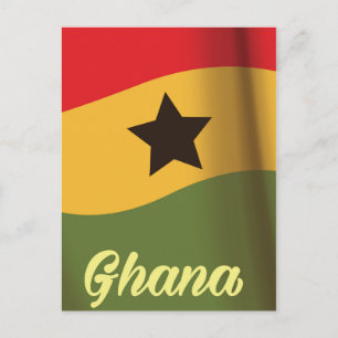 Ghana Nationalflagge im Vintage-Stil Reiseposter Postkarte