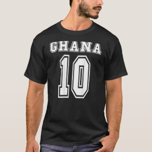 Ghana Nummer 10 auf der hinteren Sportnummer Gha T-Shirt