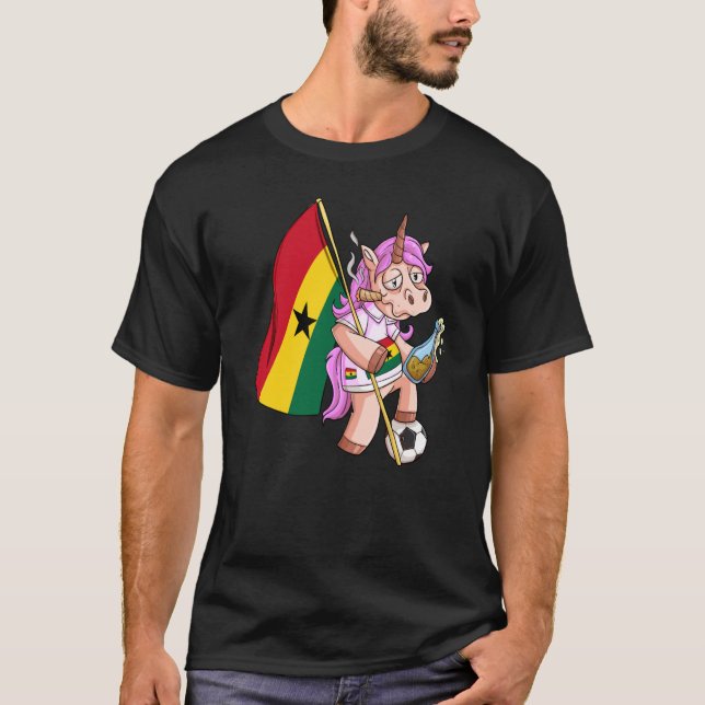 Ghana Party Unicorn T-Shirt (Vorderseite)