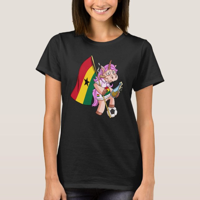 Ghana Party Unicorn T-Shirt (Vorderseite)