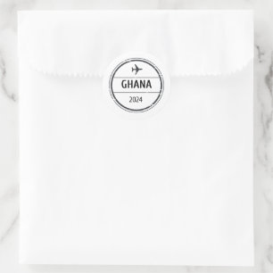 Ghana Passport-Briefmarke Runder Aufkleber