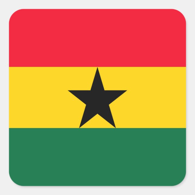 Ghana Quadratischer Aufkleber (Vorderseite)