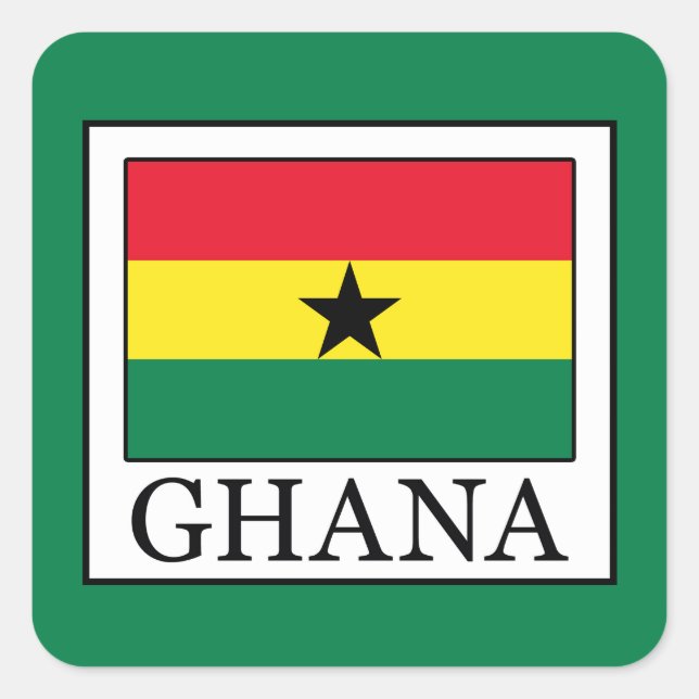 Ghana Quadratischer Aufkleber (Vorderseite)