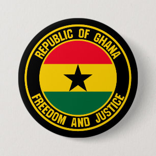 Ghana Round Emblem Button