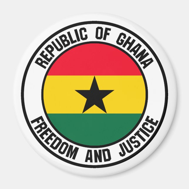Ghana Round Emblem Magnet (Vorne)