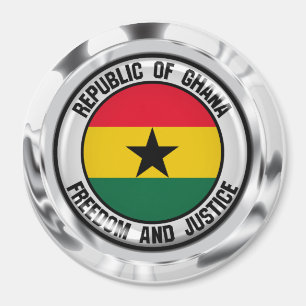 Ghana Round Emblem Magnet