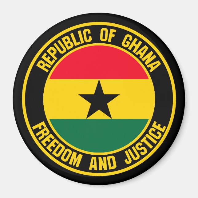 Ghana Round Emblem Magnet (Vorne)