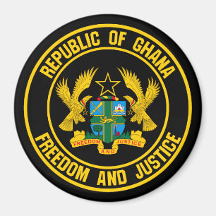Ghana Round Emblem Magnet