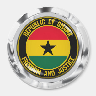 Ghana Round Emblem Magnet