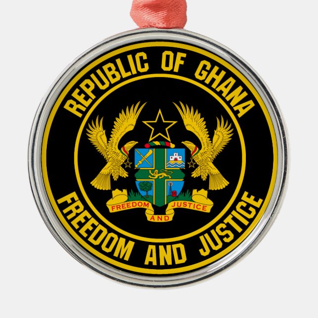 Ghana Round Emblem Ornament Aus Metall (Vorne)