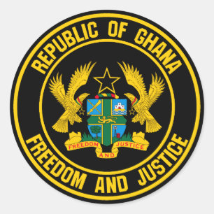 Ghana Round Emblem Runder Aufkleber