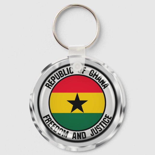 Ghana Round Emblem Schlüsselanhänger (Vorderseite)