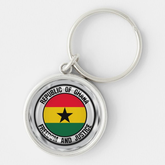 Ghana Round Emblem Schlüsselanhänger (Vorne)