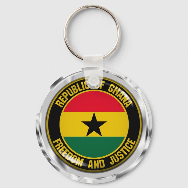 Ghana Round Emblem Schlüsselanhänger (Vorderseite)