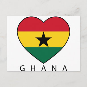 Ghana Soccer Herz "GHANA"-Herz Postkarte