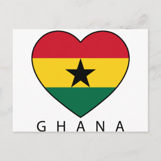Ghana Soccer Herz "GHANA"-Herz Postkarte
