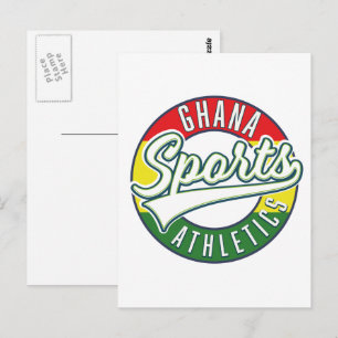 Ghana Sports Athletics Retro-Logo Postkarte