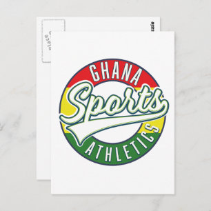 Ghana Sports Athletics Retro-Logo Postkarte