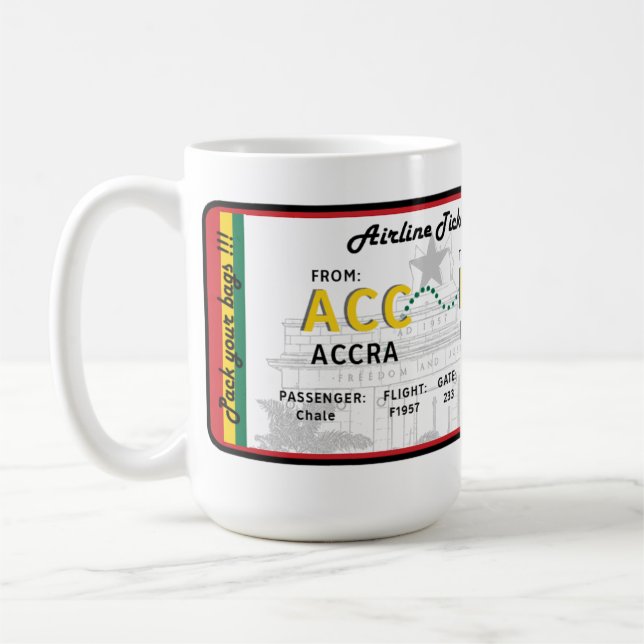 Ghana-Ticket Kaffeetasse (Links)
