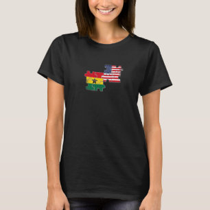 Ghana USA ghanaische amerikanische Flagge T-Shirt