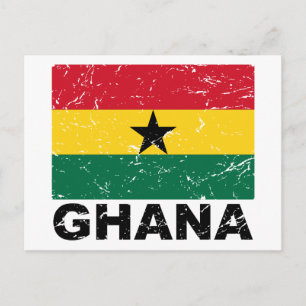Ghana Vintage-Flagge Postkarte