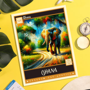 Ghana Vintage Malerei Postkarte