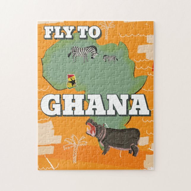 Ghana Vintage Reiseplakat Puzzle (Vertikal)
