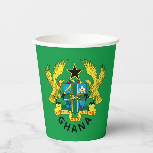 Ghana-Wappen Pappbecher (Vorderseite)