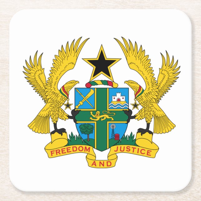 Ghana-Wappen Rechteckiger Pappuntersetzer (Vorderseite)