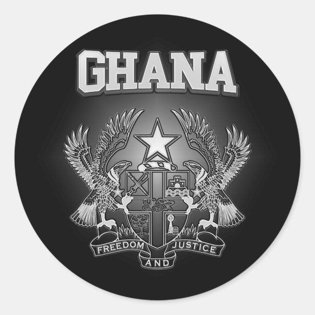 Ghana-Wappen Runder Aufkleber (Vorderseite)