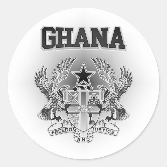 Ghana-Wappen Runder Aufkleber (Vorderseite)